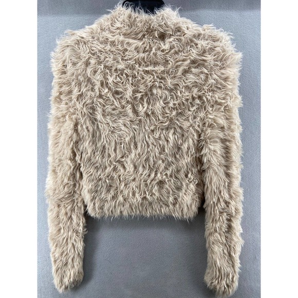 Rag & Bone Sweater X-Small Tan Sullivan Turtleneck Faux Fur Stretches NWT $ 395 - Picture 1 of 12